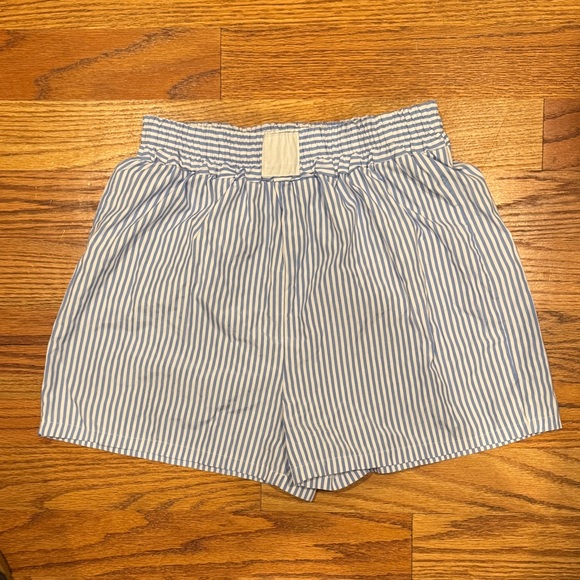 Pants - Blue Striped Women's Shorts